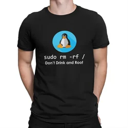 Sudo RM RF Linux Operating System Men T Shirt Fibre Graphic Crewneck Polyester TShirt Harajuku