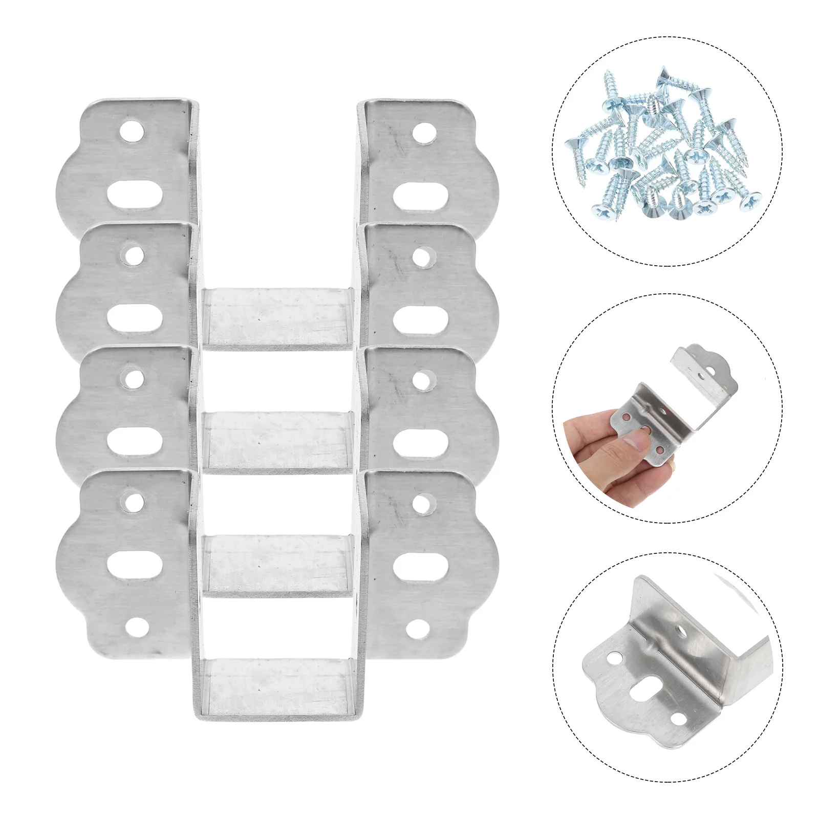 

Cross Beam Frame Bracket Bed Frames Holder Double Layer Silver Stainless Steel Adapter for Headboard