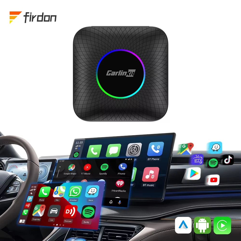 New Android 13 Ai Box Youtube Car Play Auto Carplay Wireless Multimedia Dongle Adapter Tbox Ambient 64Gb For Apple Benz Audi