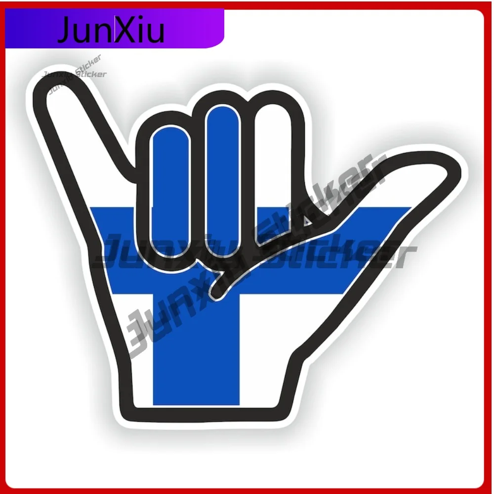 

Finland Shaka Cool Bumper Waterproof Sticker Vinyl Exterior Funny Stylish Car Durable Bumper Camper Trendy Motorcycle Hand