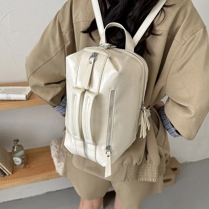 Women Short Trip Travel Backpack Large Capacity Versatile Casual Backpack Textured Commuter Multifunctional Hand Luggage Bag