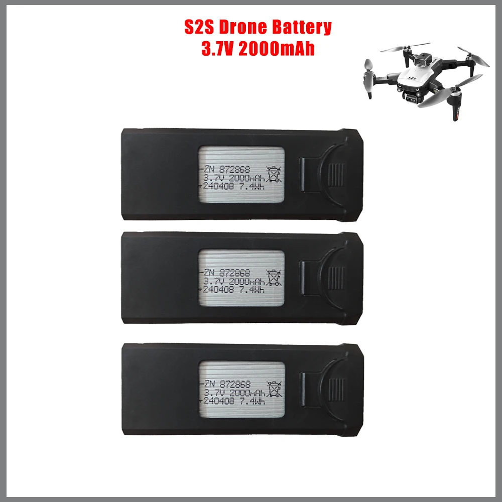 S2S Drone Battery For S2S Mini Drone 3.7V 2000mAh Rechargeable Li-po Battery Packs For S2S 8K RC Quadcopter Spare Parts