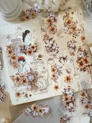 6 m/rotolo nuovo Kapok Light Vintage Flower Pet Sticker Washi Tape