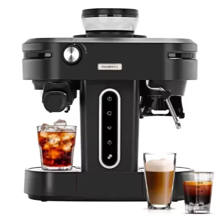 Mini Home Manual black Coffee Maker Grain Semi Automatic Coffee Espresso 750ML Machine With Grinder hot sales