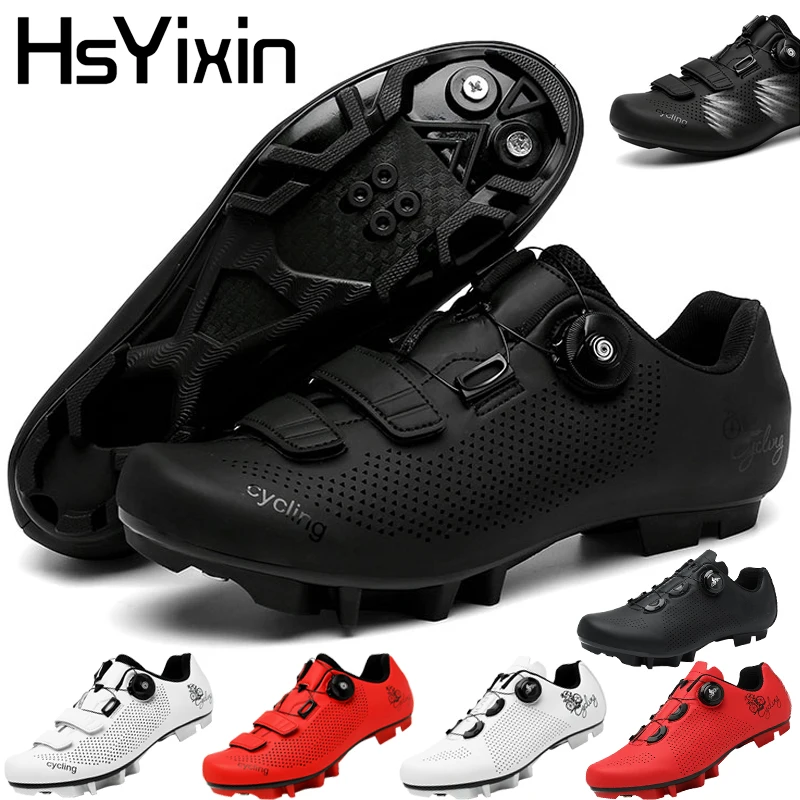 

MTB велосипедная обувь, мужские дышащие SPD самоблокирующиеся нескользящие гоночные шоссейные велосипедные туфли, женские кроссовки на плоской подошве для горного велосипеда