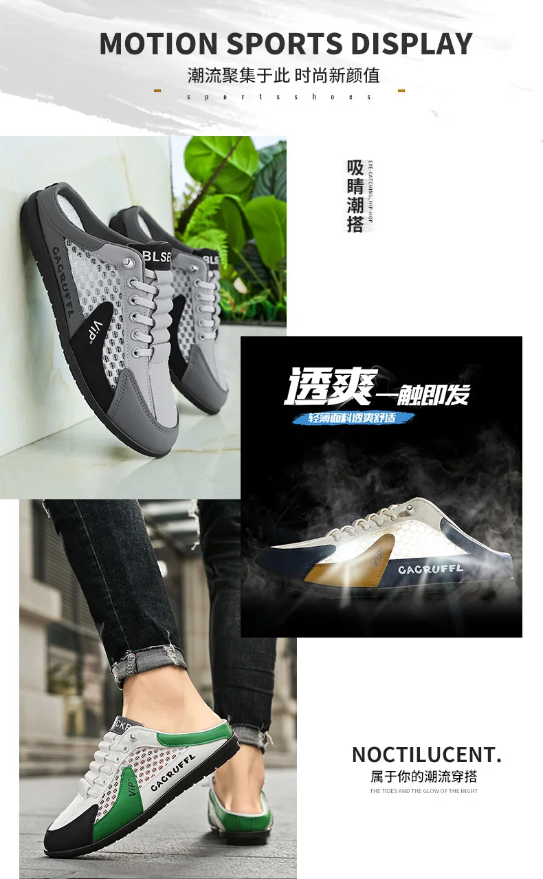 2026 Sommer Neuer Stil Geschlossene Halbschuhe für Herren mit atmungsaktivem Mesh-Slip-On-Design, modische und atmungsaktive Loafer – Detail 2