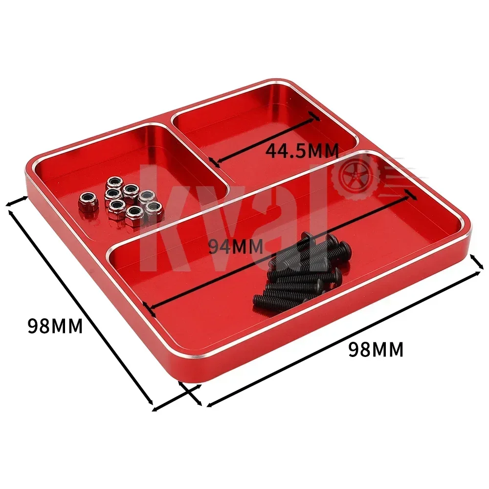 1PC Aluminum Alloy Screw Bolt Nut Tray Tool Magnetic Storage Plate Square Maintenance Box for RC Car Truck Accessories