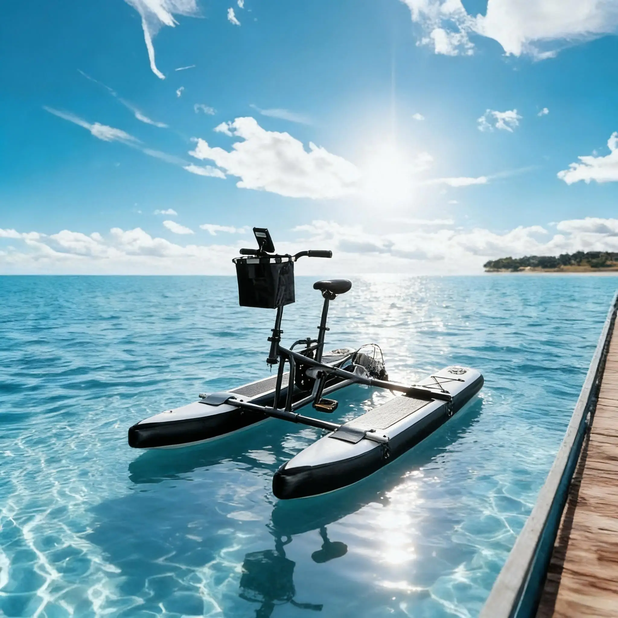Fishing Water Bike Inflatable Drop Stitch PVC Inflatable Water Pedal Bike Made Of PVC Material For Water Play