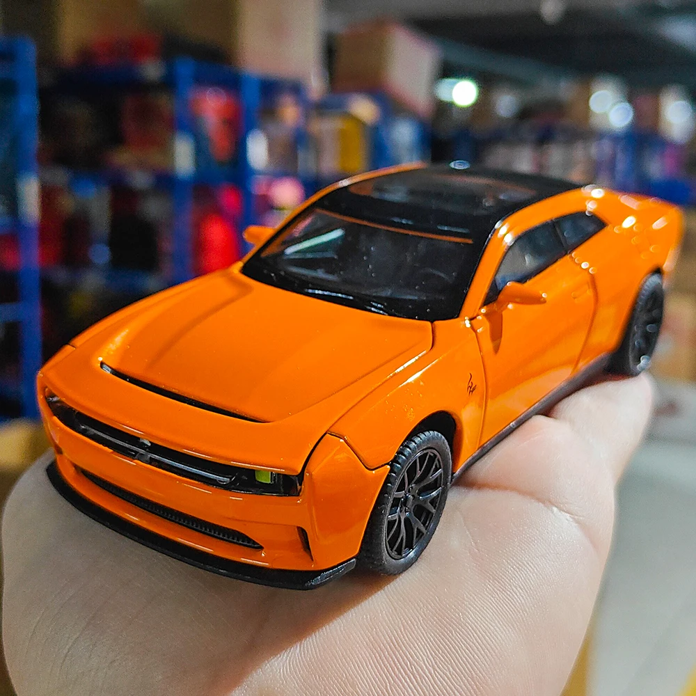 1:32 Dodge SRT Hellcat Nieuwe Energie sportwagen Diecast Metaallegering Model auto Geluid Licht Trek Collectie Kinderen Speelgoed Geschenken