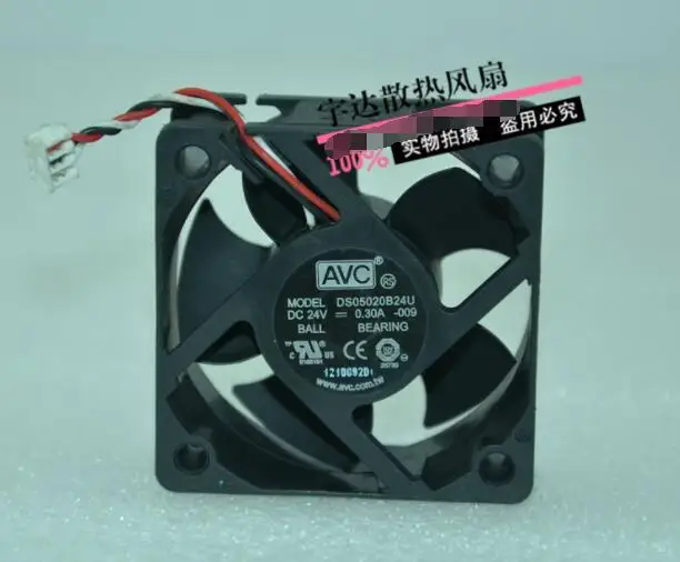 

AVC DS05020B24U 009 DC 24V 0.30A 50x50x20mm 3-Wire Server Cooling Fan