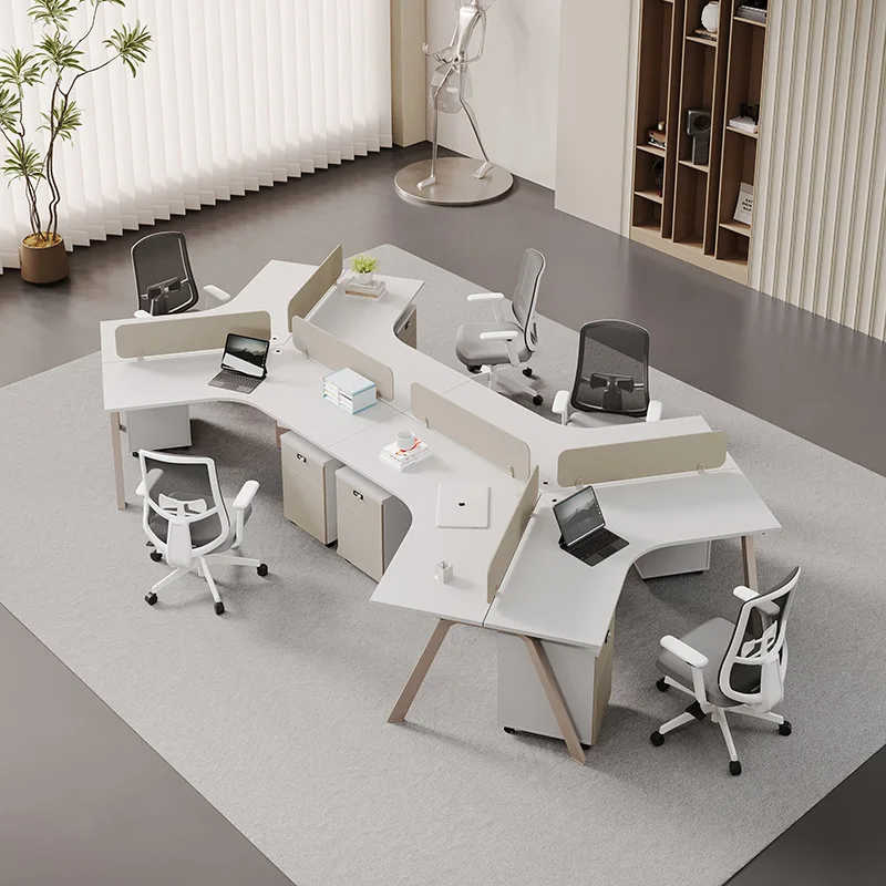 

Creative Office Staff Desk 3/4/5 Simple Modern Computer Card Seat Special Shaped Staff Chair Combination 6