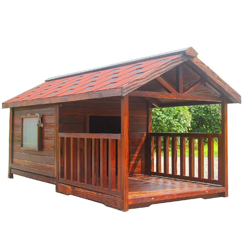 Rainproof Shide Shepherd Outdoor Kennel, Wooden Medium House Kennel, Large Golden Retriever