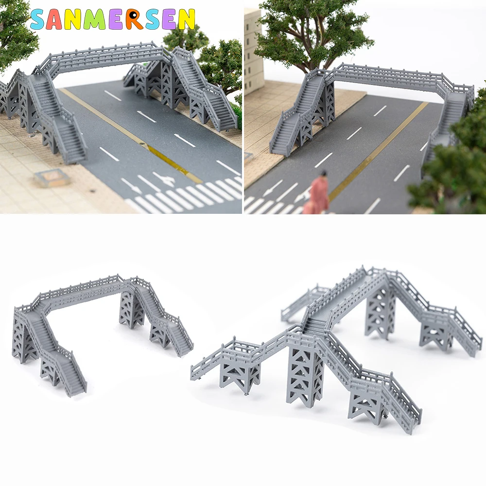 

1:160 Model Railway Station Platform Footbridge With Single/Double Walkway Model Bridge