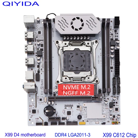 QIYIDA-placa base X99 D4 LGA 2011 3, con ranura M.2, compatible con X99 C612chip DDR4, Memoria SATA3.0, USB3.0, PCI16X