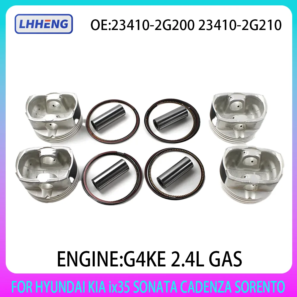 

Engine Pistons & Rings Set kit For G4KE Hyundai KIA GRANDEUR ix35 Santa Tucson Optima 2.4L L4 GAS 2.4 L T 2007-2021 23410-2G200