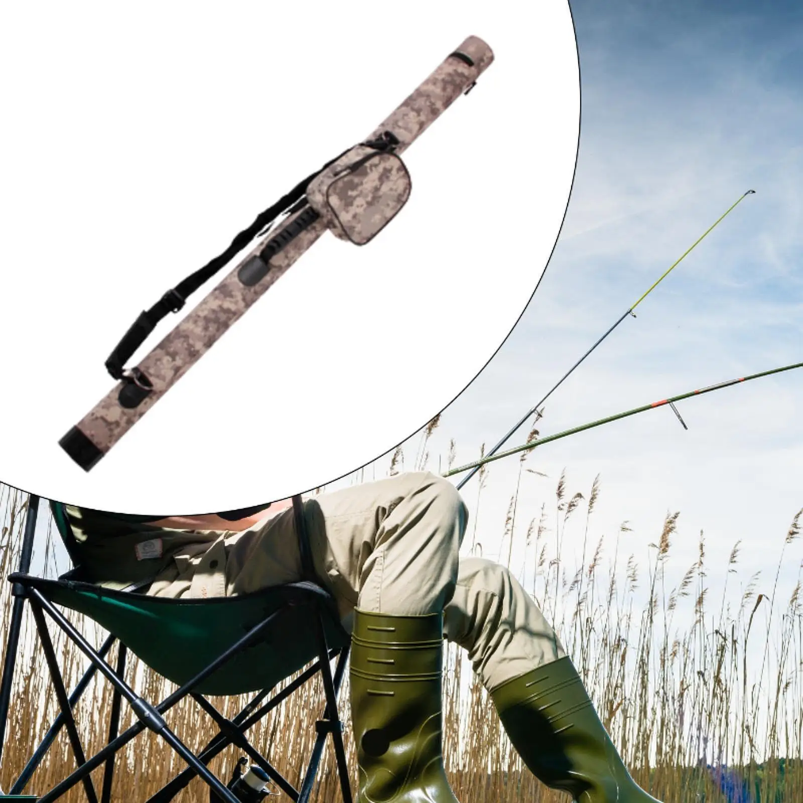 Fishing Rod Tube Fishing Pole Case Holds 2 Rods 130cm Long Carrying Bag Holder Reel Storage Bag for Travel Outdoor Activities Fishing Rod Tube Fishing Pole Case Holds 2 Rods 130cm Long Carrying Bag Holder Reel Storage Bag for Travel Outdoor Activities