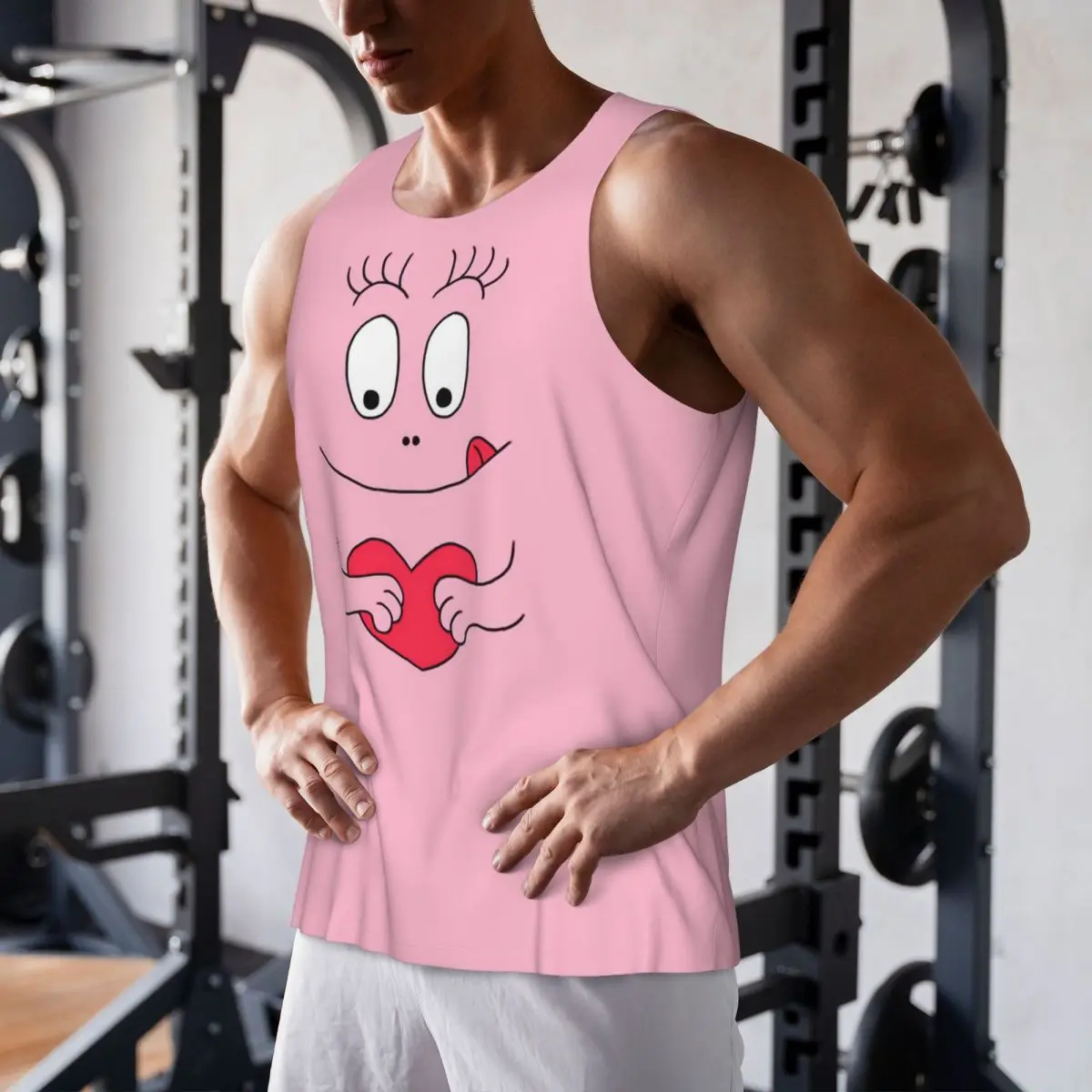 

Quick Dry Barbapapa Cartoon Gym Tank Muscle Sleeveless Shirt Bodybuilding Breathable Vest