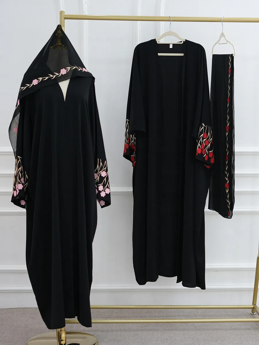 Moslim Vrouwen Dubai Abaya luxe borduurwerk Bloemen Lange Jurk Kaftan Bloem Ramadan Gewaad Femme Islam Afrikaanse Jurken Kebaya