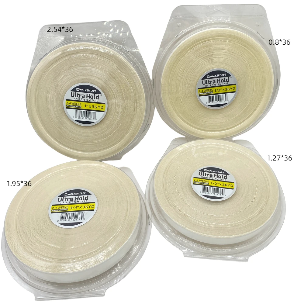 All with box 0.8/1.0/1.27cm Width 12 yards White Ultra Hold Tape Double side tape lace front tape hair tape wig tape