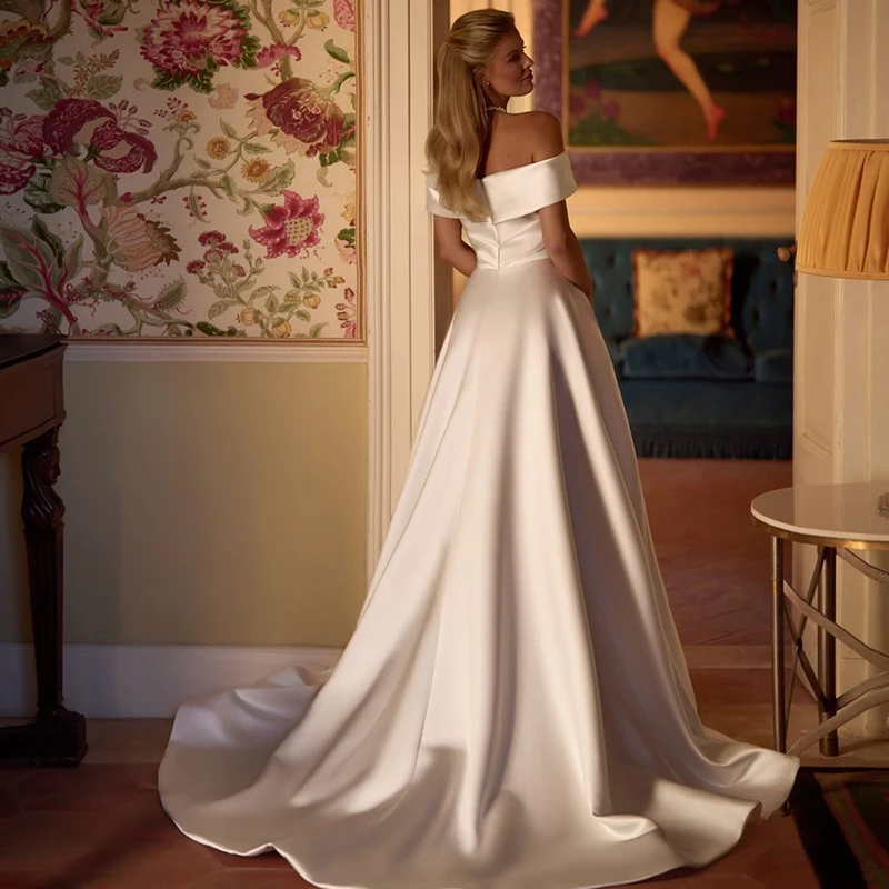 Eightree Boho 2026 A-lijn trouwjurken uit de schouder vloerlengte bruidsjurk prinses bruiloft bal galajurken op maat