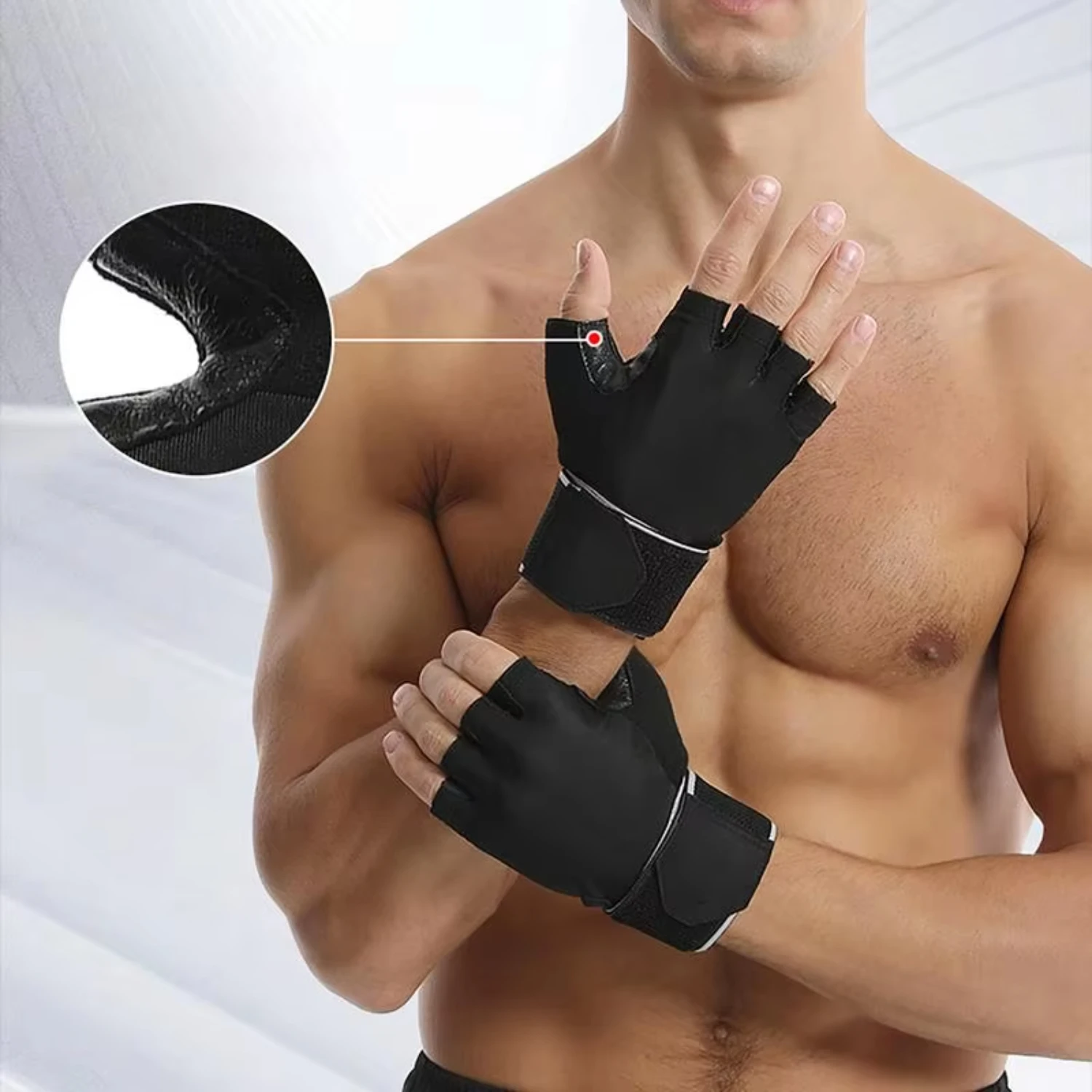 Exercise Gloves Adjustable Half-Finger Fitness Gloves Gym Hand Gloves With Excellent Grip &  Protection  Weightlifting Cycling