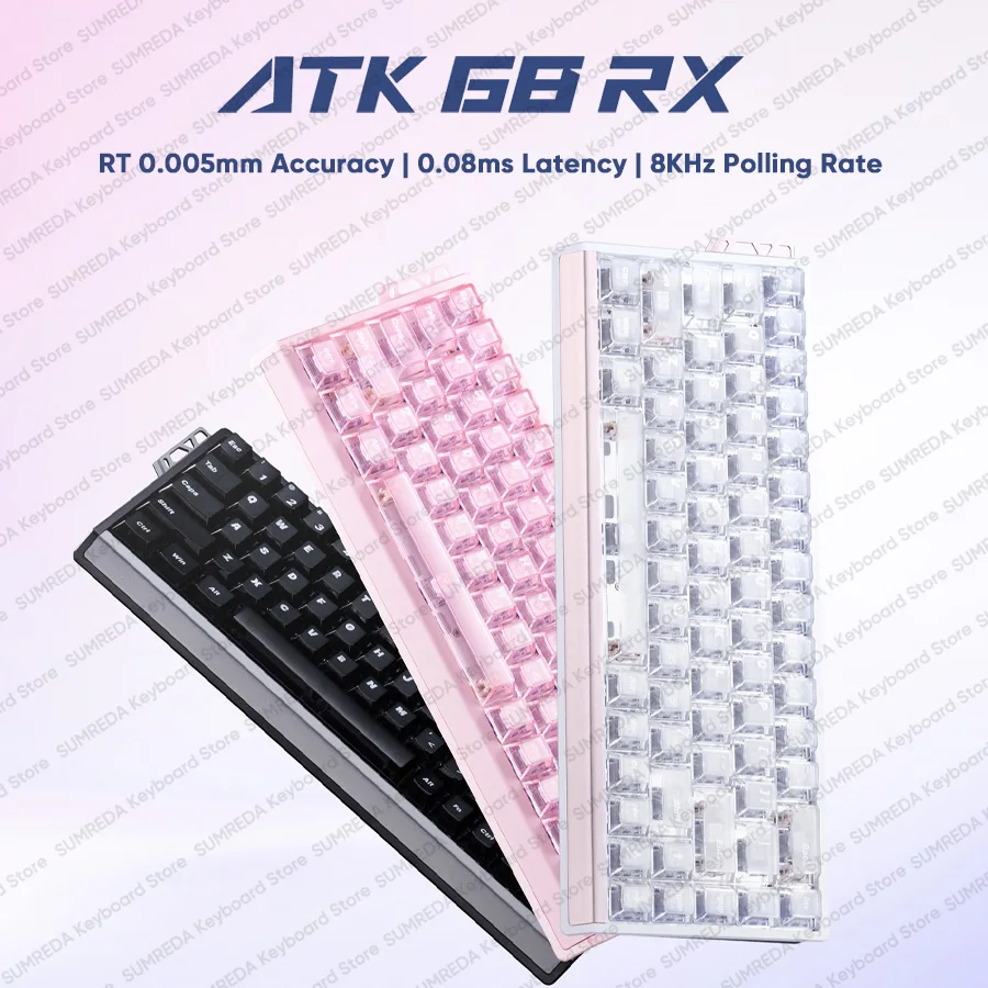 

Магнитная механическая клавиатура ATK 68RX RT0,005 мм, частота заката 8K, горячая замена, 0,08 мс, эргономичная проводная игровая клавиатура для киберспорта