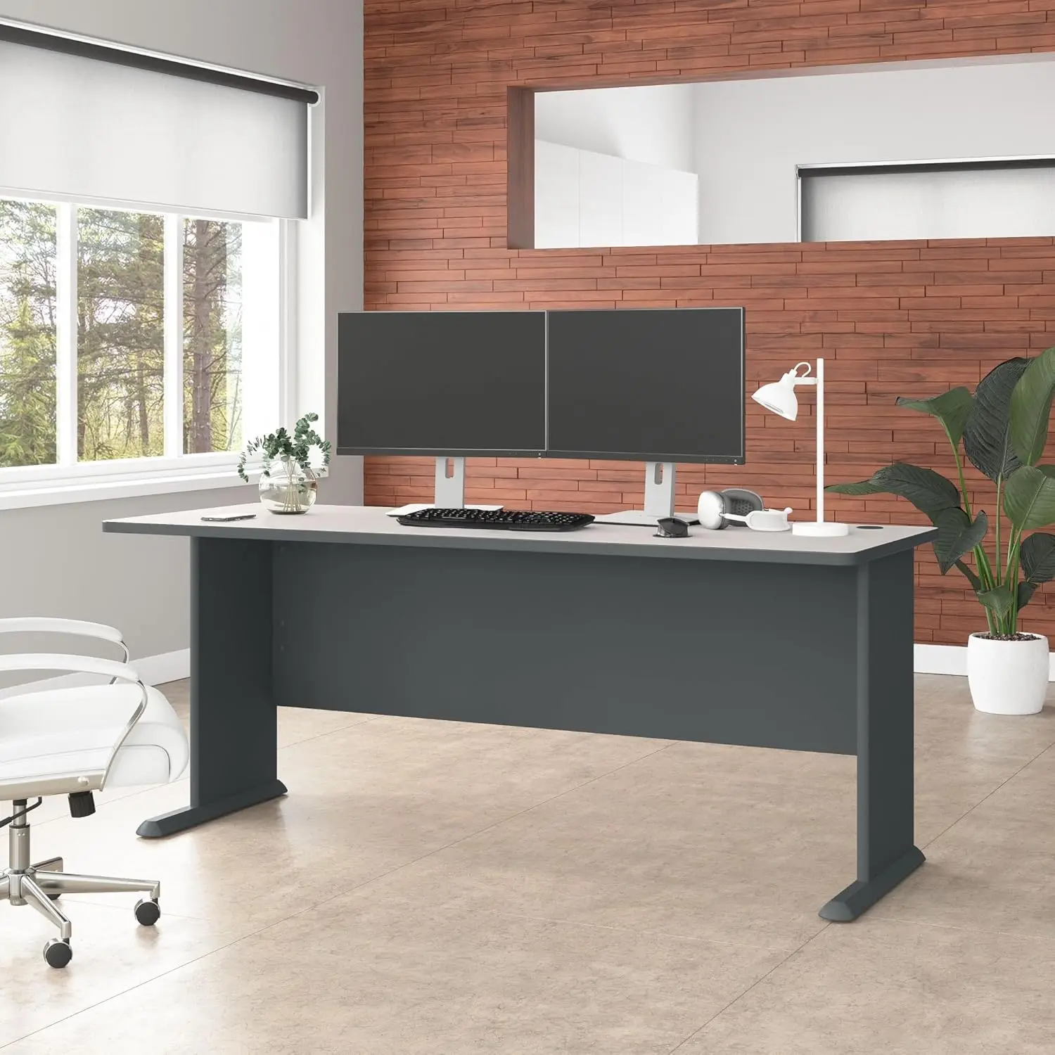 Series A 72W Desk in Slate and White Spectrum