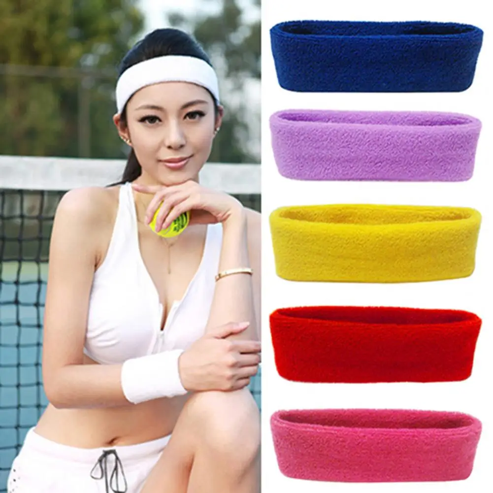 Headband Elastic Absorbent Fabric Sport Headband Yoga Exercise Hair Bands Turban Makeup Hair Hoop Workout Sweatband Hair Wrap