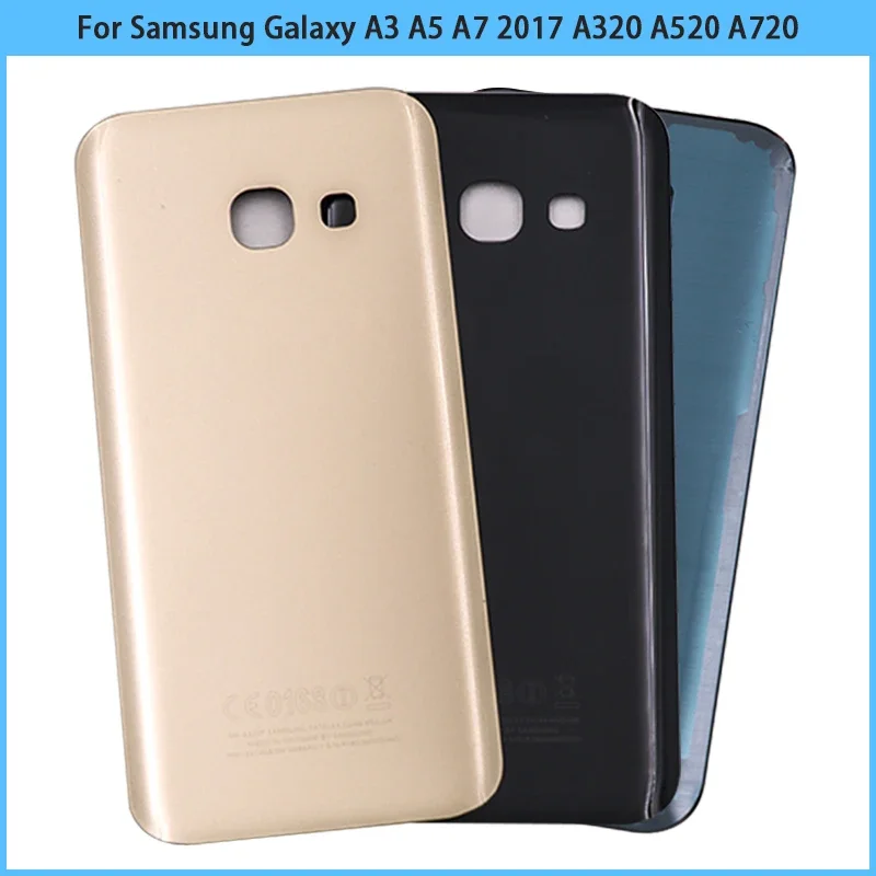 Neu für samsung galaxy a3 a5 a7 2017 a320 a520 a720 batterie rückseitige abdeckung hintere tür glasscheibe a520f gehäuse gehäuse kleber ersetzen