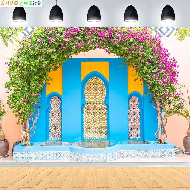 عيد الفطر التوضيح مع مسجد فانوس خلفيات للتصوير الفوتوغرافي الإسلامية الأضحى العربية قصر استوديو الصور خلفية MO-02