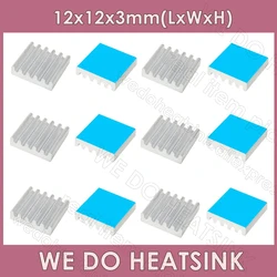WE DO HEATSINK 12x12x3mm Without or With Thermal Pad Small MOS Mini Aluminum Silver Heatsink Radiator