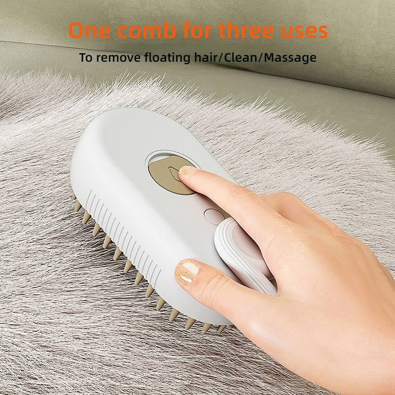 Cat Dog Steamy Brush Steam Brush Electric Sprayer for Massage Pet Grooming Tool Shedding 3 In 1 Electric Sprays Massage Combs