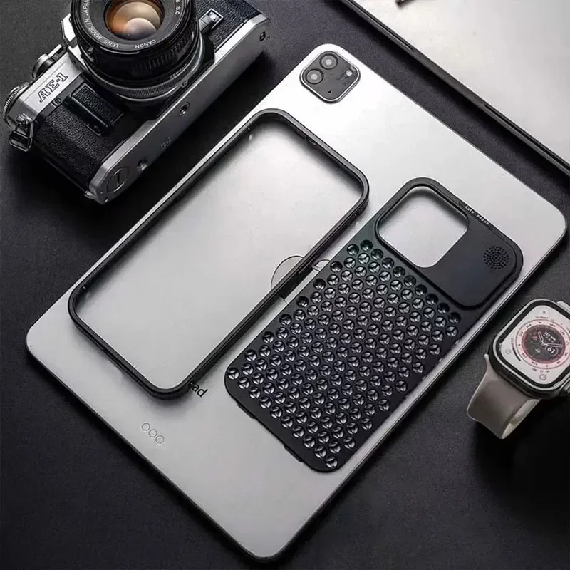 Metal Cooling Phone Case For Iphone 13 12 14 15 16 Pro Max Plus Aluminum Heat Dissipation Phone Cover For IPHON 14 15 16 Promax