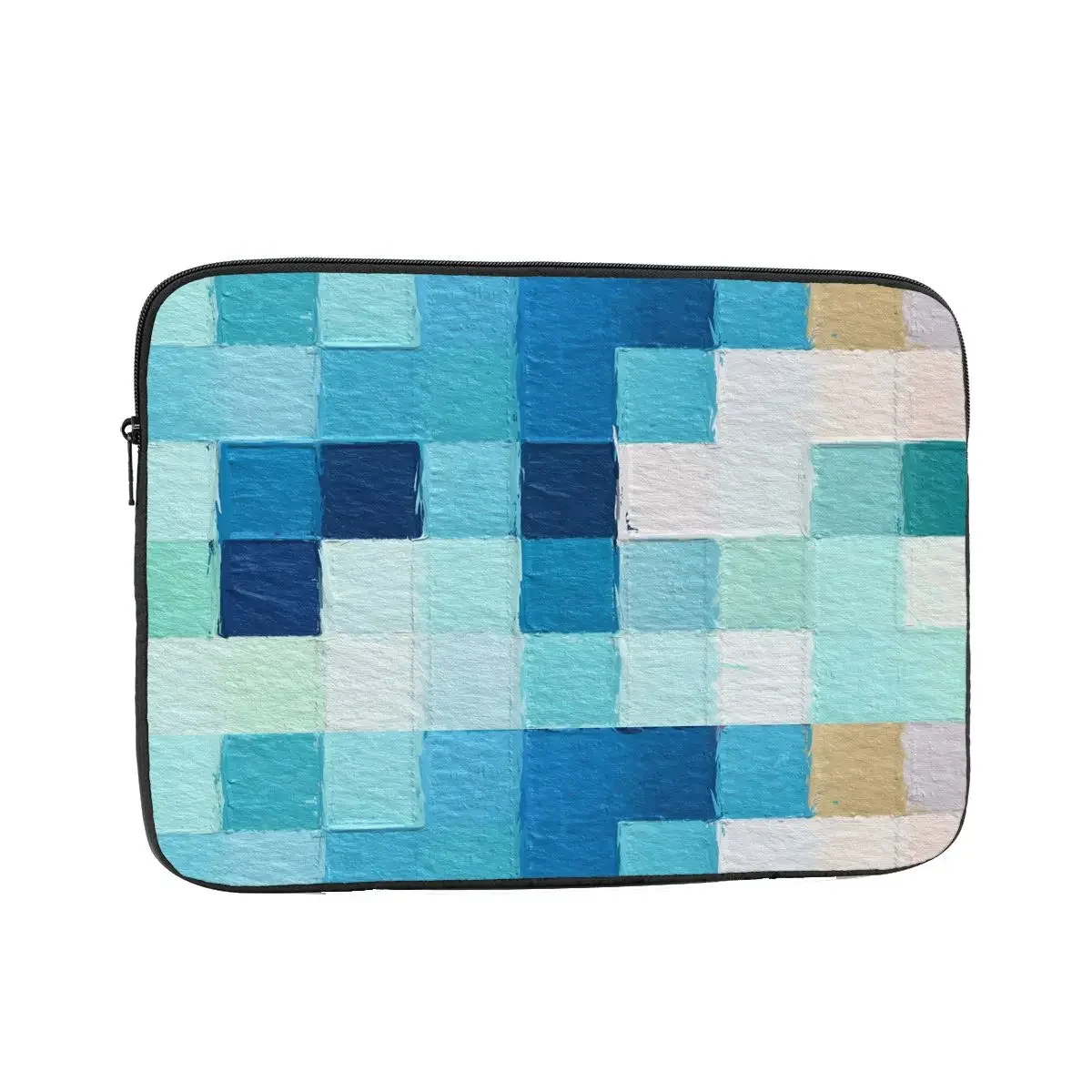 Laptop Notebook Bag Case Teal Abstract Mosaic Computer Liner Sleeve Colored Rough Shockproof Case Bag for Macbook Air Pro