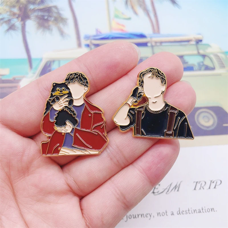 Cartoon Anime Film And Television Stars Enamel Pins Handsome Boys Animal Dolls Alloy Brooch Badge Fashion Jewelry Gifts