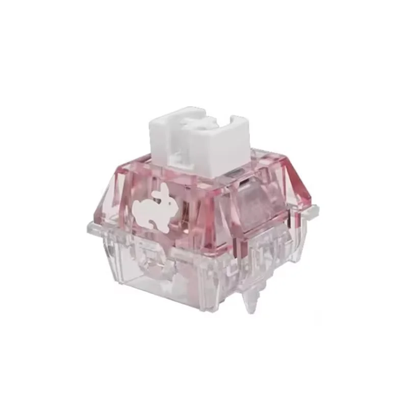 TTC أرنب مفتاح صامت إصدار RGB شفاف وردي 5Pin 42g مفاتيح لوحة المفاتيح الميكانيكية المخصصة سرعة سريعة التشحيم الدقيق
