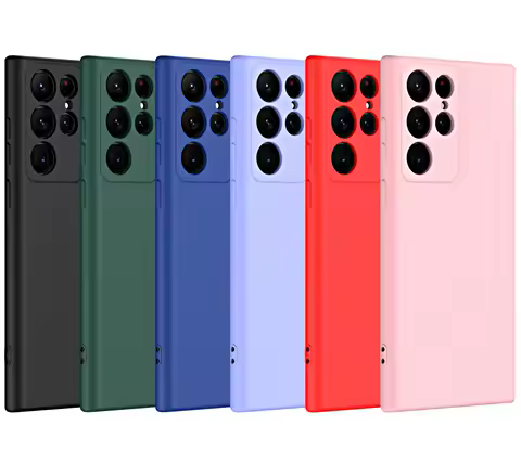 Liquid Silicone Phone Case For Samsung Galaxy S23 Ultra S20 S21 S22 Plus S23 FE S23 Ultra 5G Cover Fundas