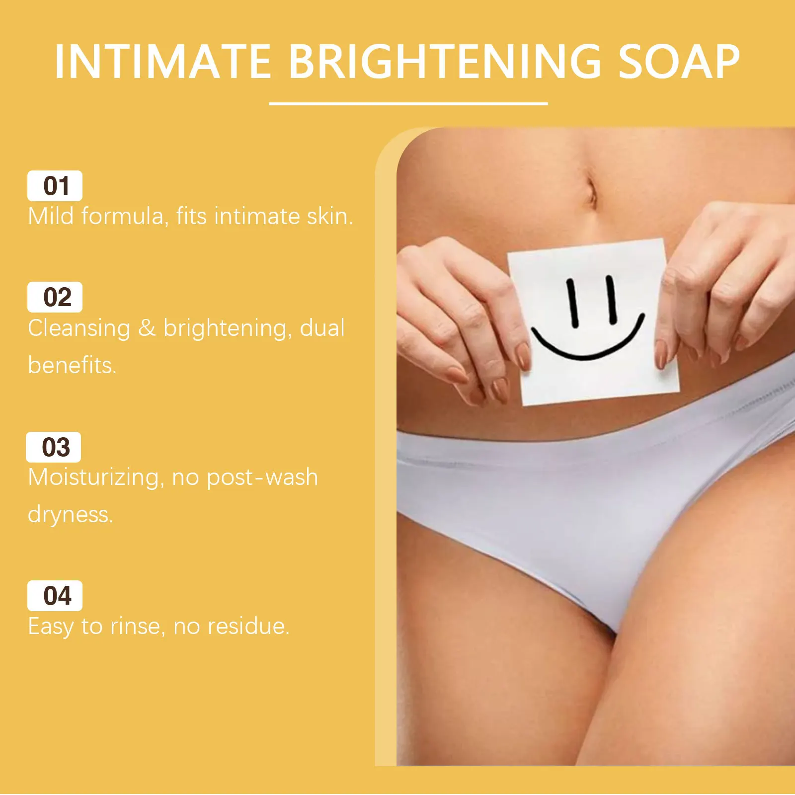 Sapone schiarente all'acido corcuma al limone Sbiancamento parti intime Pulizia profonda Sbiancamento Rimozione della pelle di pollo Cura del corpo liscia