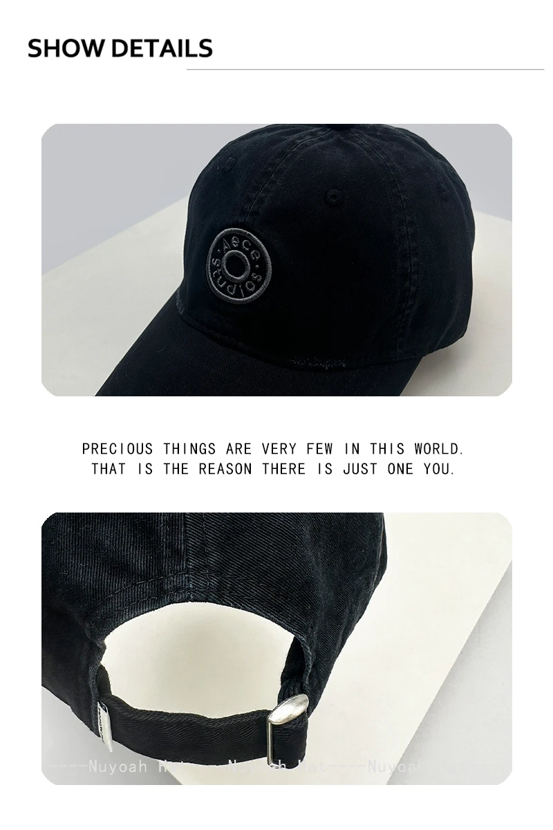 Neue Unisex Baseballkappen mit Retro-Ring-Buchstaben-Stickerei, Sonnenschutz, vielseitige Streetwear, modische Outdoor-Schirmmützen – Detail 3