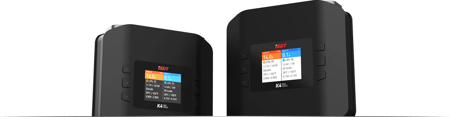 

ISDT K4 AC/DC Dual Mode Dual Channel AC400W/DC600W Smart Balanced Charger