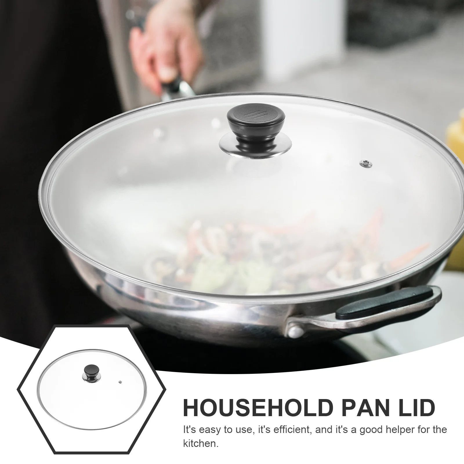Glass Lid Kitchen Supply Household Pan Pot Multipurpose Cover Cooking Accessory Pans