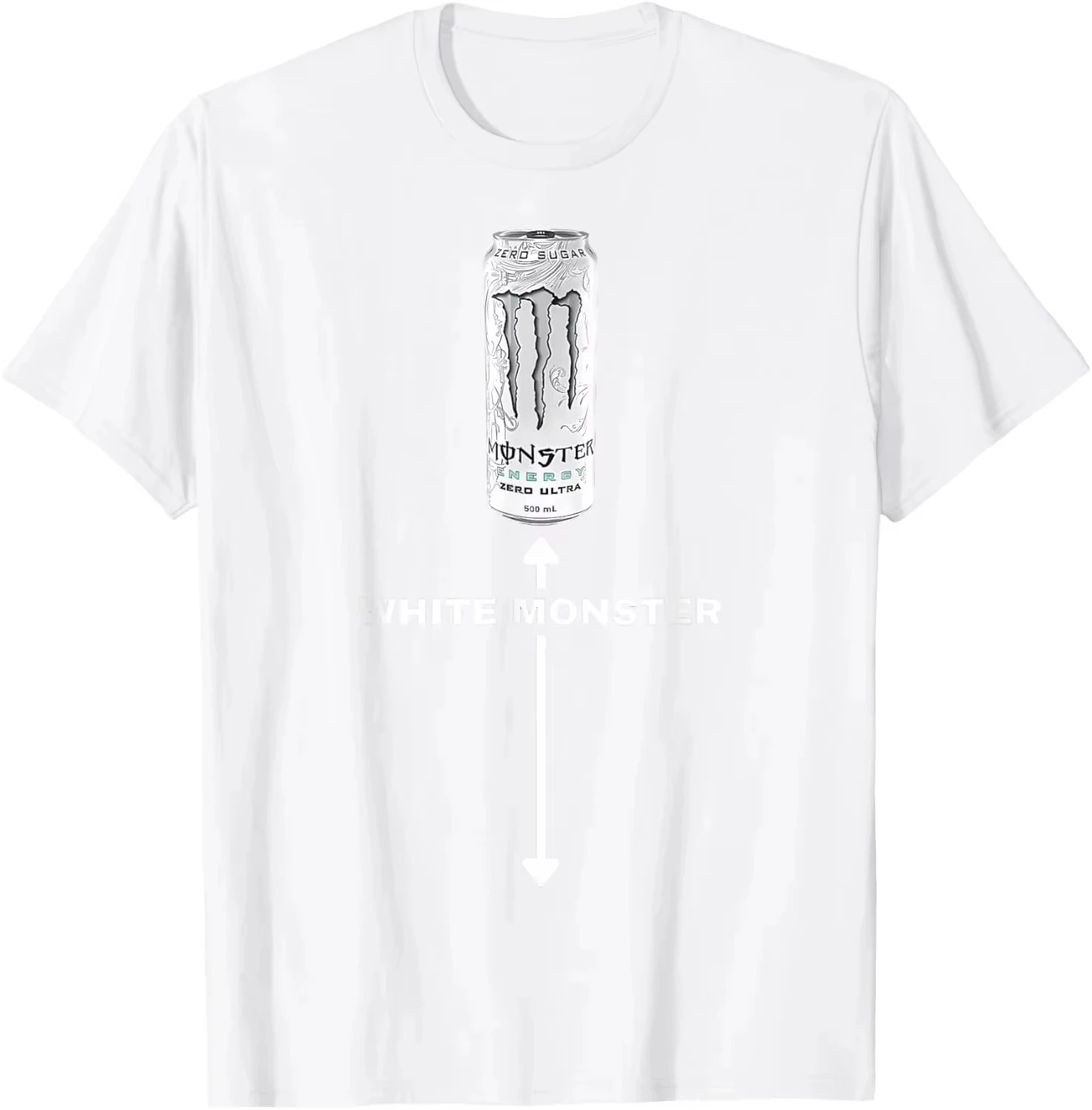 

Летняя модная мужская футболка White Monster с забавным графическим мемом Футболка из чистого хлопка Футболка с коротким рукавом Высококачественная футболка унисекс Топы