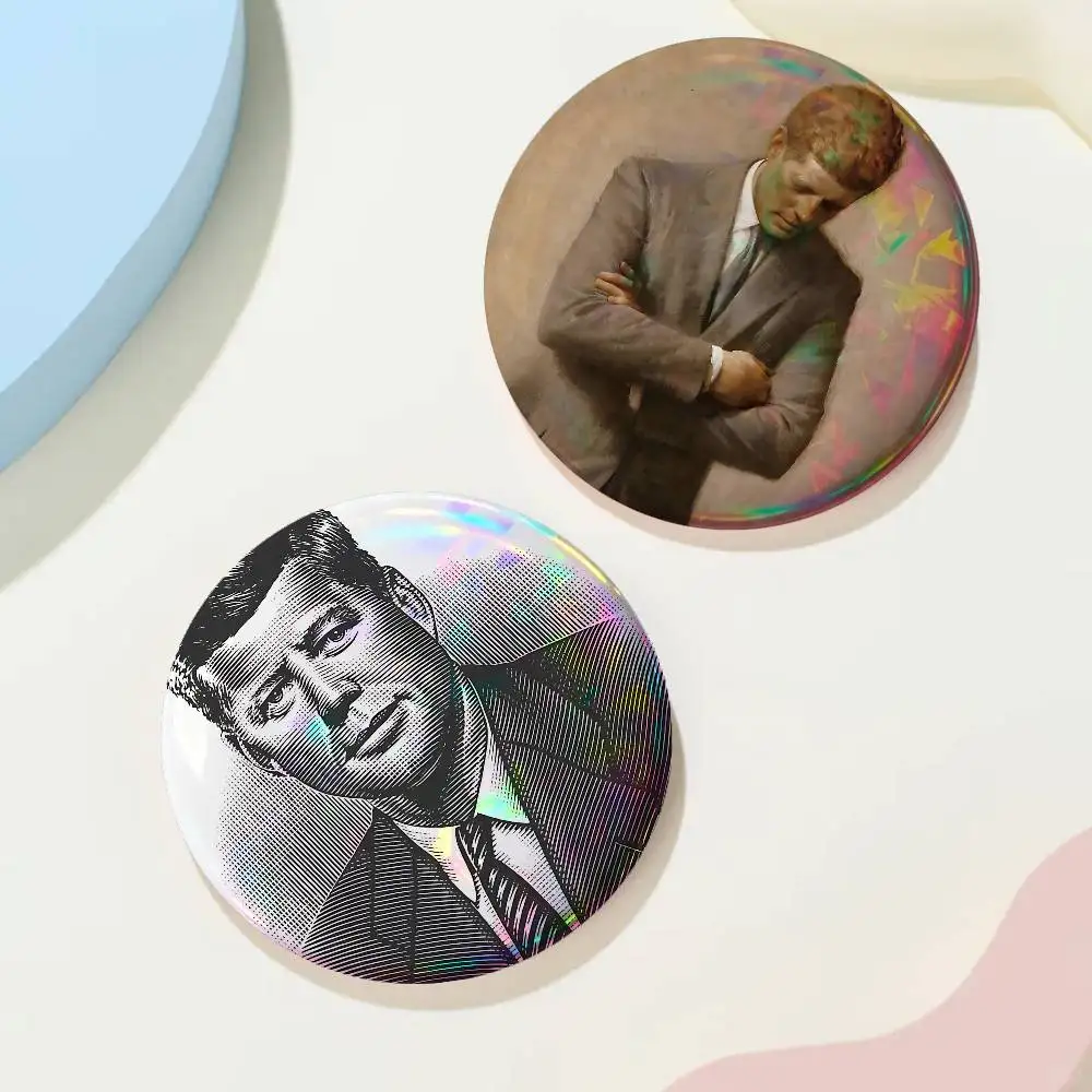 J-John K-Kennedys For Badge Custom Laser Hologram Enamel Pin Badge Metal Lapel Brooch For Clothes Bag Accessory Gift