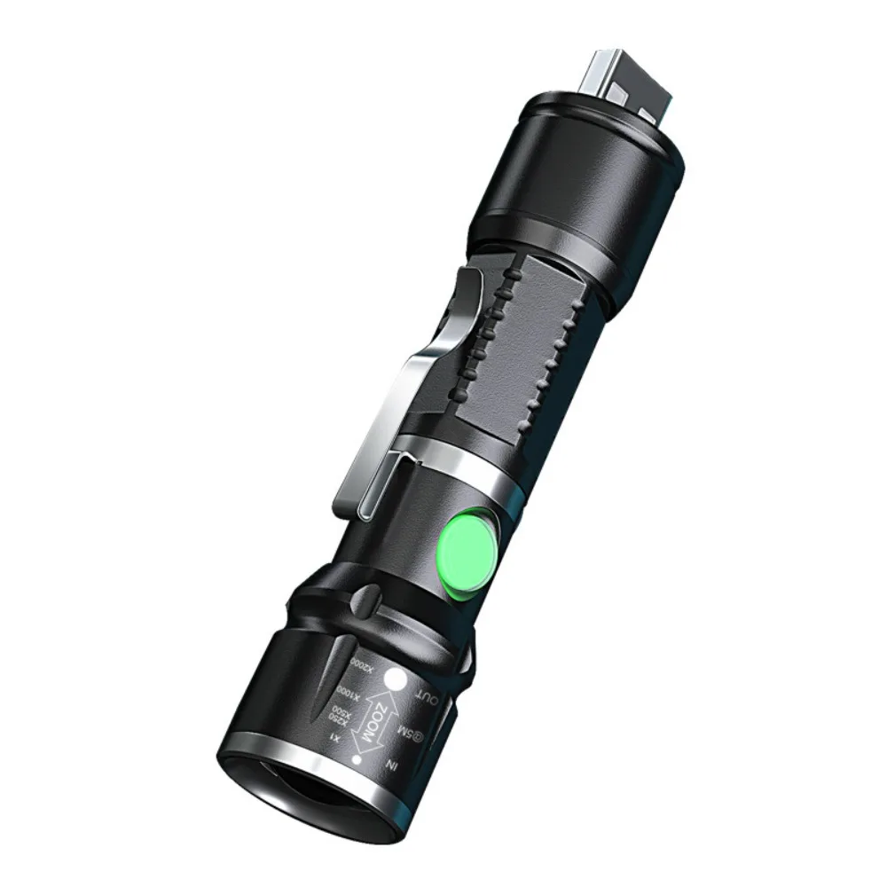 Super Bright Zoomable Mini Flashlight, USB Rechargeable Waterproof Emergency Torch for Home Outdoor Camping Use
