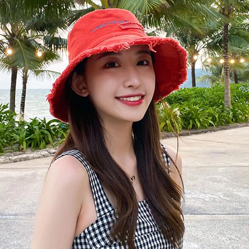 Ladies Sun Hat Canvas Bucket Cap 2023 New Summer Sunscreen Panama Hats Soft Foldable Sunbonnet Outdoor Beach Cap Fisherman Caps