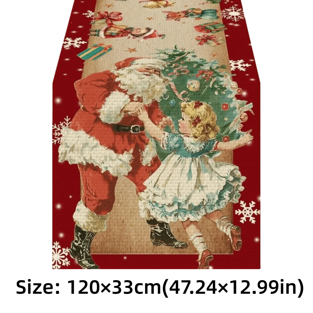 السنة الجديدة عيد الميلاد الجدول عداء سانتا كلوز أجراس عيد الميلاد عيد الميلاد مفرش المائدة نافيداد هدية غطاء العلم زينة عيد ميلاد سعيد #6