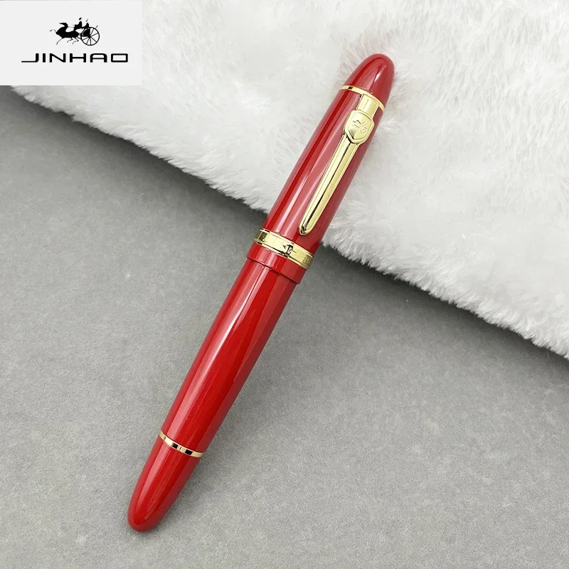 قلم حبر جينهاو 159 قضيب سميك أحمر قلم مكتب الأعمال