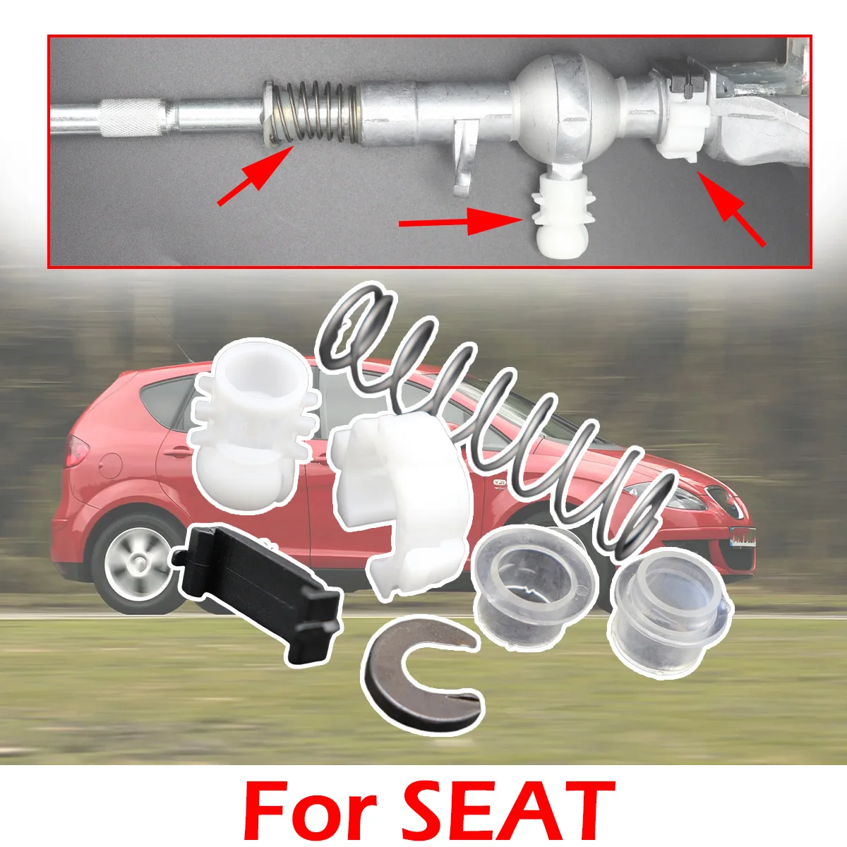 

For SEAT Leon 1P 2005-2012Toledo Altea 5P 04-15 Gear Shifter Selector Lever Shaft Gear Stick Spring Bushing Manual transmission