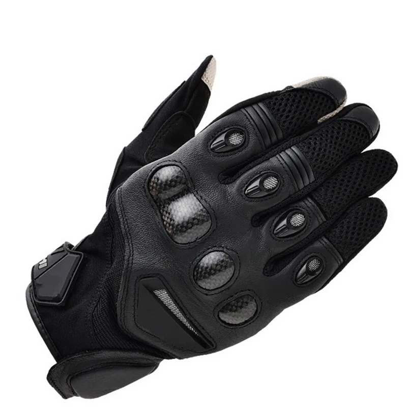 Men's RST Leather Carbon Fiber Motocross Motorcycle Gloves Moto Accessories Guantes Glove Motorbike Glove Anti Drop Breathable