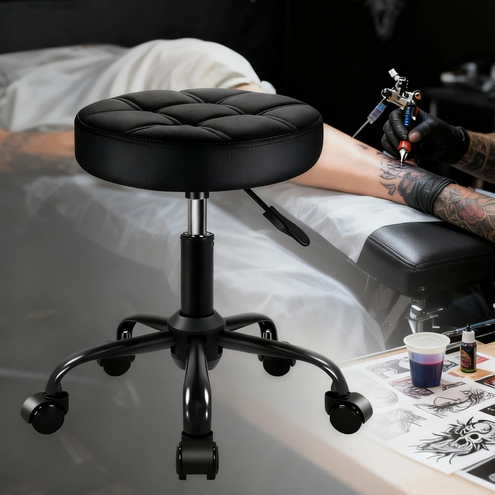 Tattoo Stool with Wheels Beauty  Salon Tattoo Chair Hairdressing Liftable Barber Stylis Rotatable Furniture Nail Pulley Chair